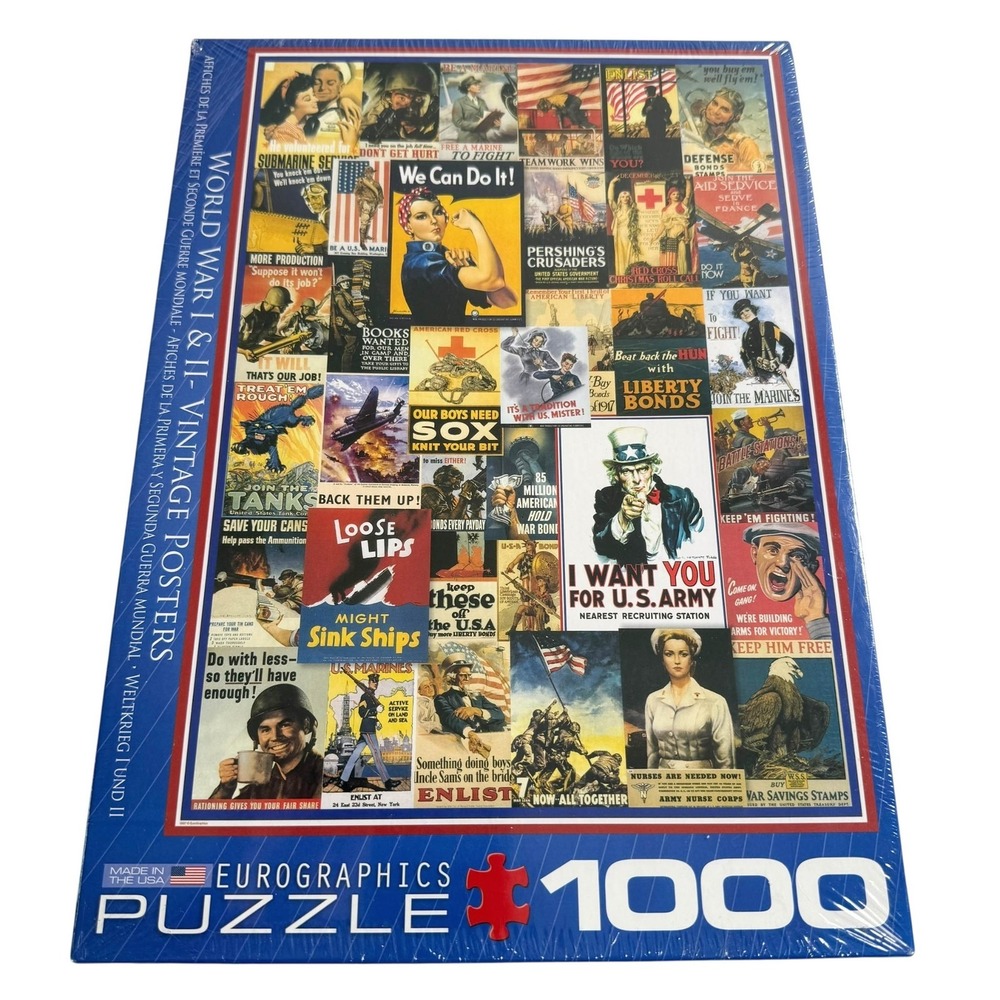 Eurographics World War I & II Vintage‎ Posters 1000 Pieces Puzzle NEW